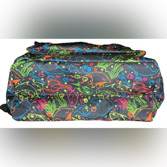 J World Oz Campus JW-100 Doodle Backpack Black Bag NWT Marine Sea Ocean Life - Picture 9 of 10